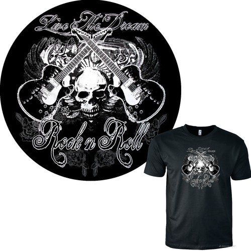 Rock roll shirt gitarren - roll,