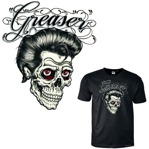 Shirt rockabilly skull - t-shirt,